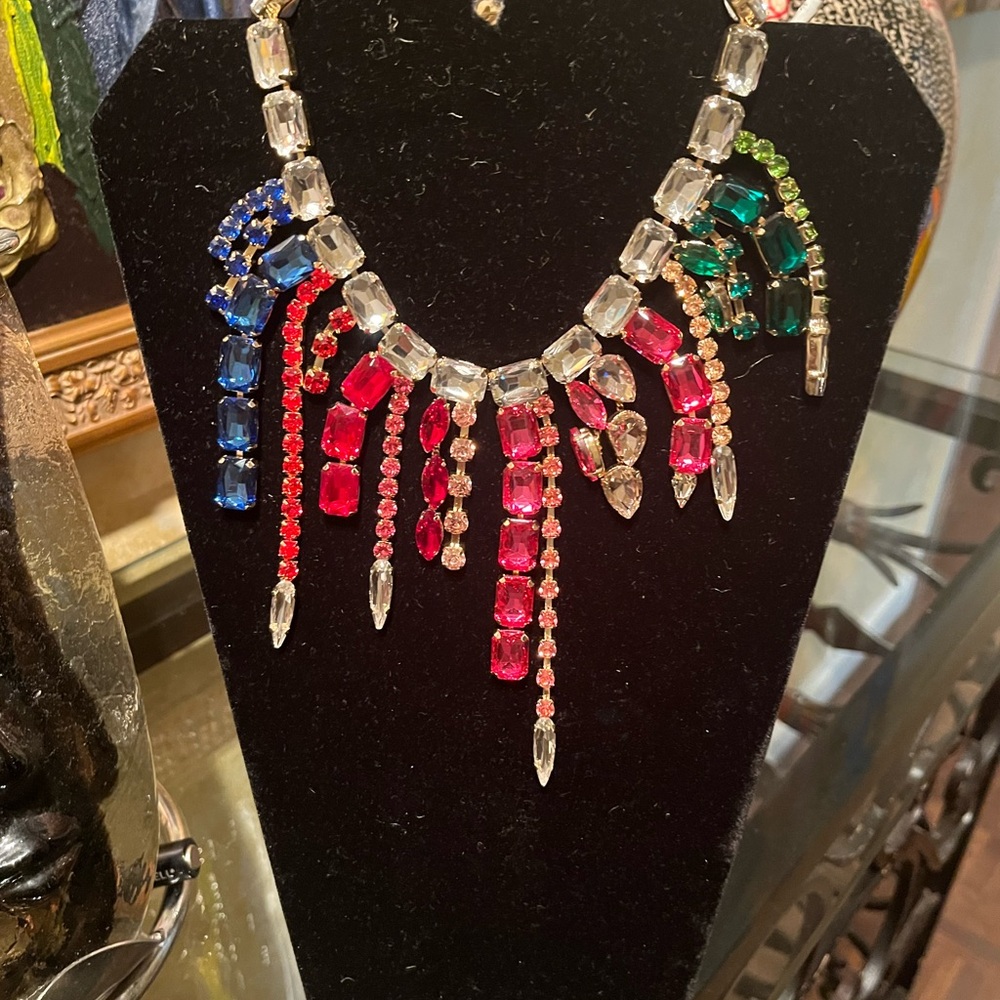 Multicolor Crystal Statement Necklace